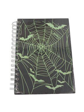 Y2K Old Navy Halloween Felt Bats Spiderweb Spiral Journal Notebook 6in x 8.5in